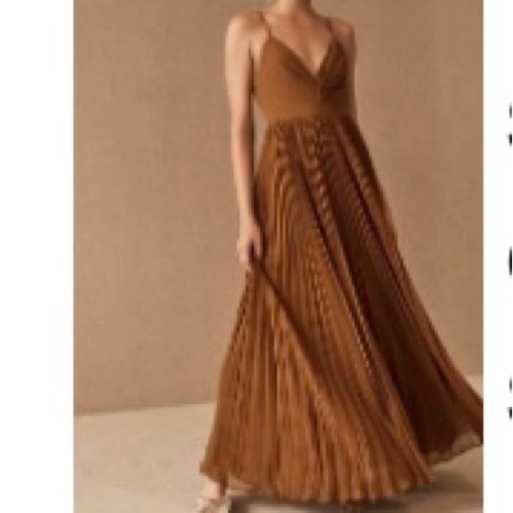 Fame and Partners Pleated Floor Length Dress